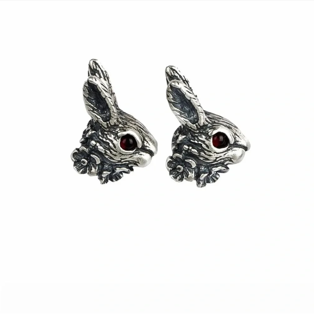 Single Accent Rabbit S925 Silver Earrings
